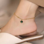 Green emerald anklet