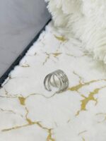 Adjustable Multi Layered Ring- Silver
