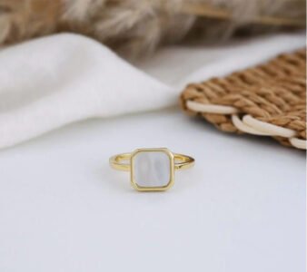 Black and White Square Ring — Stainless Steel product photo 3 | Glossy.pk Pakistan