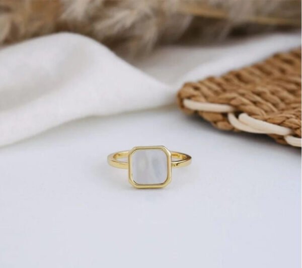 Black and White Square Ring — Stainless Steel product photo 3 | Glossy.pk Pakistan