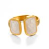 Black & white ring adjustable anti-tarnish jewellery from Glossy.pk, Lahore