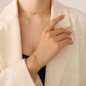 Heart Combo — Bracelet & Necklace (Stainless Steel) product photo 4 | Glossy.pk Pakistan