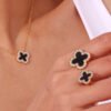 Clover Double-Stone Ring — Stainless Steel — jewellery from Glossy.pk, Pakistan