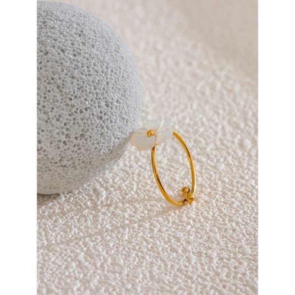 Flower Adjustable Ring Stainless Steel product photo 2 | Glossy.pk Pakistan