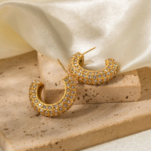 C-design stainless-steel earrings