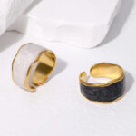 Gold ring black & white