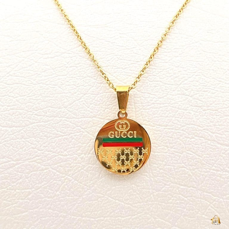 342C5480-1B7F-4573-B650-3643B4D7D6E9 Gucci Green & Red Charm Necklace - Image 1