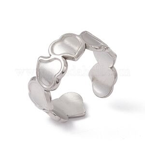 Adjustable Heart Ring Silver — Stainless Steel