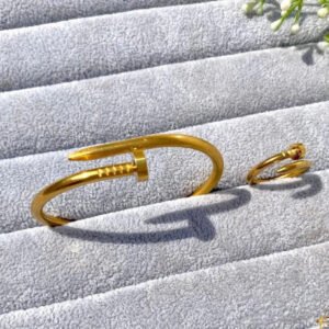 Nail Combo Ring & Bangle Set — Stainless Steel