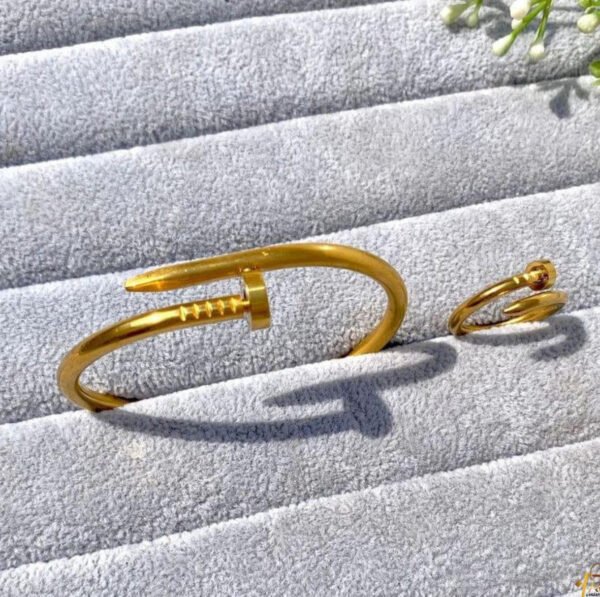 Nail Combo Ring & Bangle Set — Stainless Steel — jewellery from Glossy.pk, Pakistan