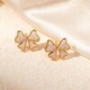 Bow Stud Earrings (Black, White) product photo 3 | Glossy.pk Pakistan