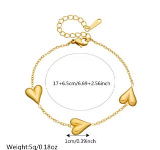 3 Heart Bracelet — jewellery from Glossy.pk, Pakistan
