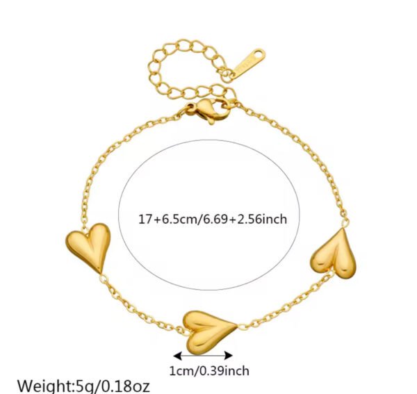 3 Heart Bracelet — jewellery from Glossy.pk, Pakistan