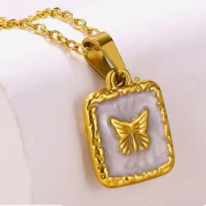 Butterfly Necklace Stainless Steel Pendant