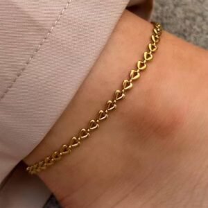 Delicate Heart Anklet - Stainless Steel