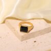 One-Stone Ring — Stone-set Stainless Steel (Various colours) product photo 4 | Glossy.pk Pakistan