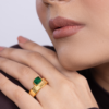 One-Stone Ring — Green & White (Pure Stainless Steel) product photo 4 | Glossy.pk Pakistan
