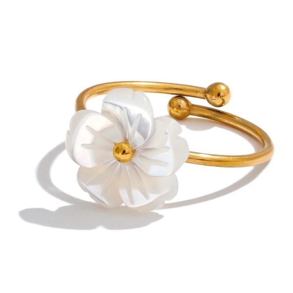 Flower Adjustable Ring Stainless Steel product photo 3 | Glossy.pk Pakistan