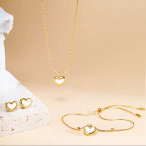 Heart Combo Set — Stainless Steel (Waterproof)
