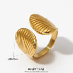 Sea shell chunky adjustable ring - Image 3