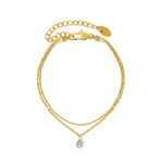 Double Layered Diamond anklet + bracelet - Image 3