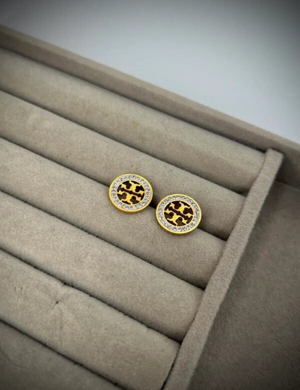 Gold-plated stainless-steel stud earrings product photo 2 | Glossy.pk Pakistan