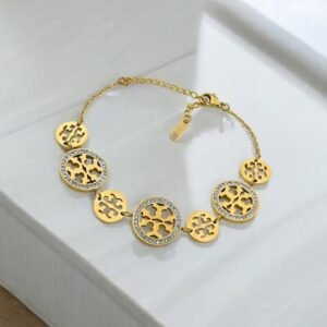 Logo‑Style Stainless Steel Bracelet