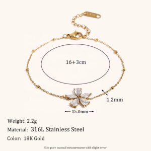 Flower Braclate Stainless Steel Bracelet