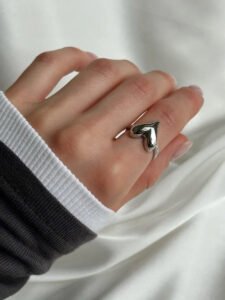 Heart Ring — Silver & Gold Colours product photo 2 | Glossy.pk Pakistan