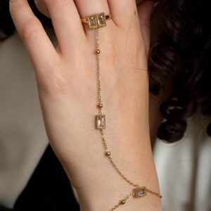 Beige Ringlet Anja — Stainless Steel Set