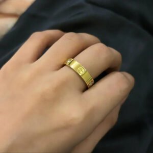 Gold-Plated Stainless Steel Ring with Stone product photo 2 | Glossy.pk Pakistan