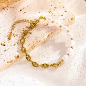 Stainless Steel Pearl Bracelet
