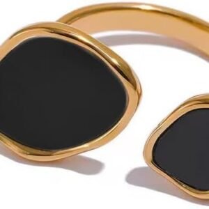 Two-Sided Black & White Ring