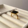 Black and White Square Ring — Stainless Steel product photo 2 | Glossy.pk Pakistan