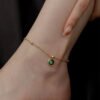 Green emerald anklet anti-tarnish jewellery from Glossy.pk, Lahore