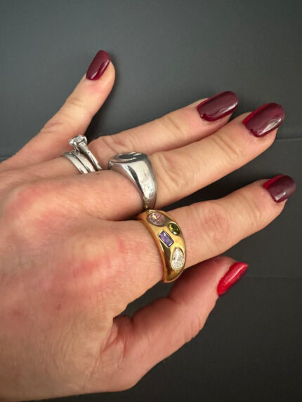 Multi stone colour ring