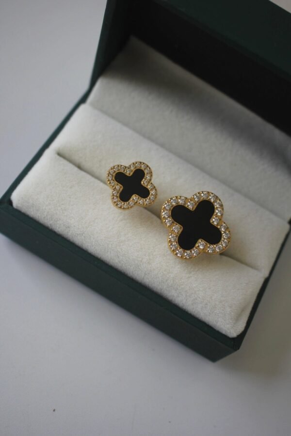 Clover Double-Stone Ring — Stainless Steel product photo 3 | Glossy.pk Pakistan