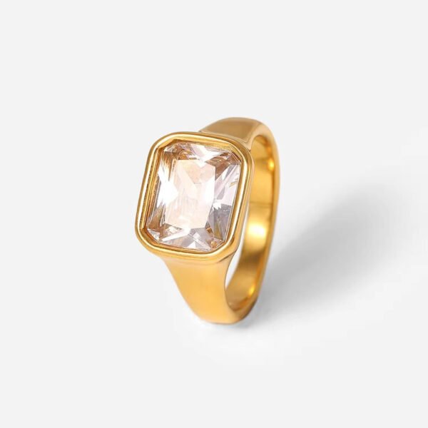 One-Stone Ring — Stone-set Stainless Steel (Various colours) product photo 2 | Glossy.pk Pakistan