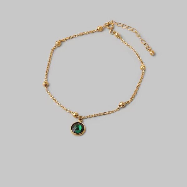 Green stone anklet — Stainless Steel product photo 3 | Glossy.pk Pakistan