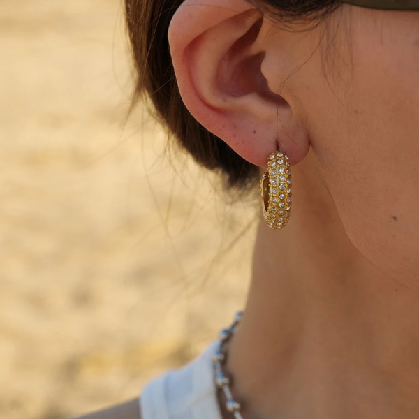 C-design stainless-steel earrings product photo 4 | Glossy.pk Pakistan