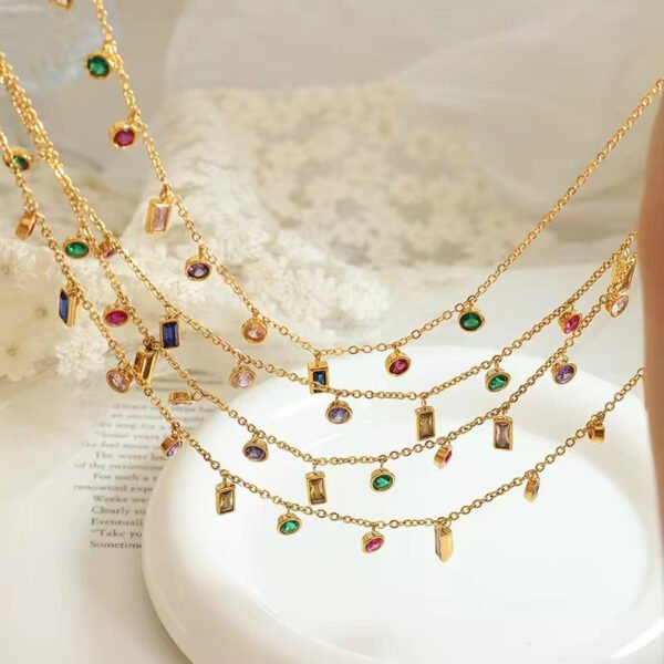 Multi Stone chunky necklace (Copy) anti-tarnish jewellery from Glossy.pk, Lahore