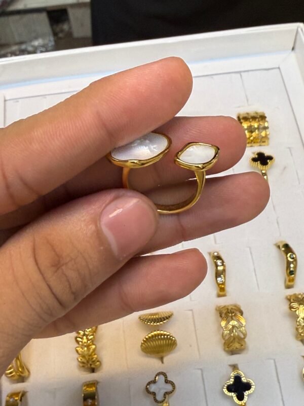 2 side black & white ring anti-tarnish jewellery from Glossy.pk, Lahore