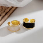 Gold ring black & white - Image 3