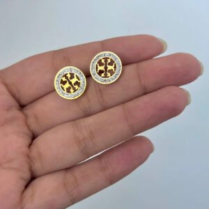 Gold-plated stainless-steel stud earrings