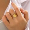 Flower Chunky Adjustable Ring product photo 3 | Glossy.pk Pakistan