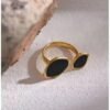 2 side black & white ring anti-tarnish jewellery from Glossy.pk, Lahore
