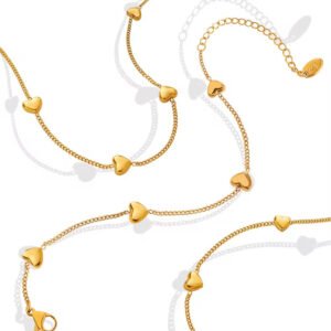 Heart Combo — Bracelet & Necklace (Stainless Steel)