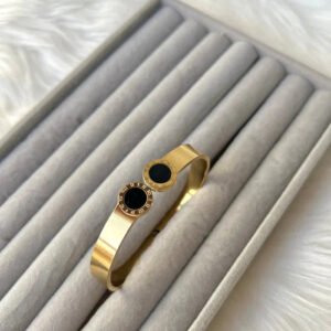 Big Stone Bangle — Adjustable Stainless Steel (Thai import)