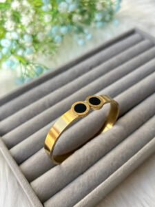 Big Stone Bangle — Adjustable Stainless Steel (Thai import) product photo 2 | Glossy.pk Pakistan