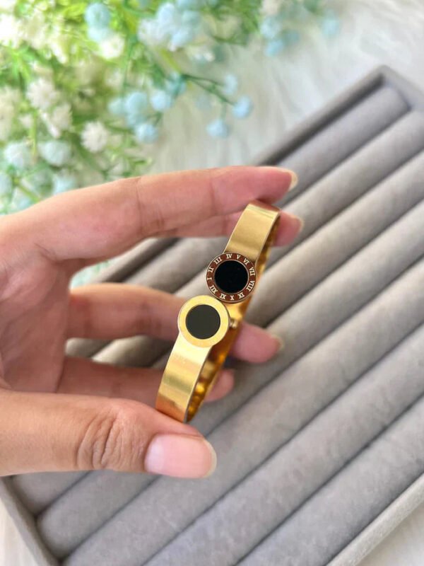 Big Stone Bangle — Adjustable Stainless Steel (Thai import) product photo 3 | Glossy.pk Pakistan